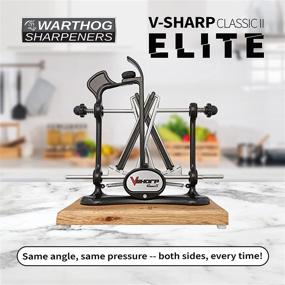 img 1 attached to 🔪 Warthog V-Sharp Classic II Elite Knife Sharpener - 325 Grit Diamond Rods, Adjustable Angles, Steel Frame Construction - Perfect for Knife Sets - Includes Wooden Base - Black