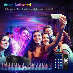 img 2 attached to Bedroom Galaxy Projector with Bluetooth Music Speaker, 8 White Noise Options for Baby and Adults, 🌌 Night Light Compatible with Tuya Alexa Smart App, Aurora Projector with RF Remote Control for Room Decor