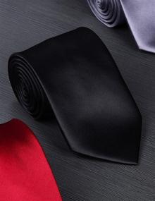 img 2 attached to 👔 Men's HISDERN Classic Necktie with Pocket Square - Stylish Accessories for Ties, Cummerbunds & Pocket Squares