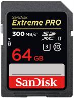 💽 sandisk extreme pro sdxc uhs-ii 64gb flash memory card - black, gray, red, white, yellow logo