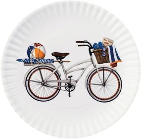 img 2 attached to Stylish and Durable Summer Bikes Melamine Plates Set for Outdoor Dining