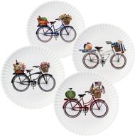 stylish and durable summer bikes melamine plates set for outdoor dining logo