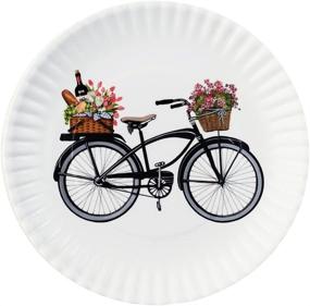 img 1 attached to Stylish and Durable Summer Bikes Melamine Plates Set for Outdoor Dining