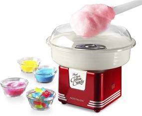 img 4 attached to Nostalgia PCM45RR Retro Countertop Cotton Candy Maker - Red: Hard and Sugar Free, with 2 Reusable Cones & Scoop Included!