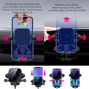 img 1 attached to 📲 360° Rotation Touch Sense Auto Clamping Car Mount Air Vent Phone Holder - Wireless Car Charger 15W Qi Fast Charger Stand for iPhone 12/Xs/Xs Max/XR/X Samsung Galaxy S10/S9/S8, and More