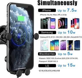 img 3 attached to 📲 360° Rotation Touch Sense Auto Clamping Car Mount Air Vent Phone Holder - Wireless Car Charger 15W Qi Fast Charger Stand for iPhone 12/Xs/Xs Max/XR/X Samsung Galaxy S10/S9/S8, and More