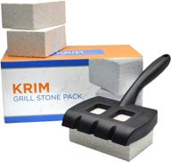 🧼 krim grill cleaner stone brick pumice handle: commercial grade eco-friendly scraper for grills cleaning logo