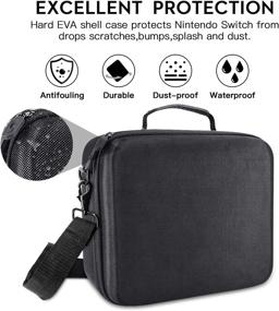 img 1 attached to 🎮 COOWPS Switch Case for Nintendo Switch/Switch OLED Model 2021 - Rugged Portable Protective Carrying Case Travel Bag for Switch Console & Accessories, Black