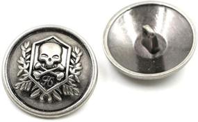 img 1 attached to 🧥 Grekywin Vintage Skull Metal Buttons - Antique Silver: Perfect for Coats, Blazers, Suits, Uniform Jackets & more!