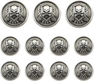 🧥 grekywin vintage skull metal buttons - antique silver: perfect for coats, blazers, suits, uniform jackets & more! logo