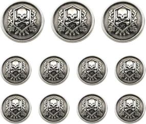 img 2 attached to 🧥 Grekywin Vintage Skull Metal Buttons - Antique Silver: Perfect for Coats, Blazers, Suits, Uniform Jackets & more!