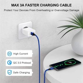 img 2 attached to 🔌 etguuds 4-Pack USB C кабель Быстрая зарядка [1/3/6/10 футов]: Кабель для зарядки из нейлона для Samsung Galaxy, Note, серии A и Moto G8 G7