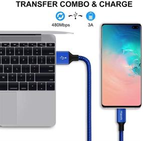 img 1 attached to 🔌 etguuds 4-Pack USB C кабель Быстрая зарядка [1/3/6/10 футов]: Кабель для зарядки из нейлона для Samsung Galaxy, Note, серии A и Moto G8 G7
