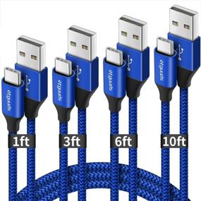 img 4 attached to 🔌 etguuds 4-Pack USB C кабель Быстрая зарядка [1/3/6/10 футов]: Кабель для зарядки из нейлона для Samsung Galaxy, Note, серии A и Moto G8 G7