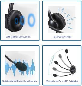 img 1 attached to 🎧 Versatile Call Center Headset: 2.5mm & 3.5mm Connectors for Deskphone, Cell Phone, PC, Laptop - Microphone with Noise Canceling for Panasonic, AT&T, Vtech, Polycom