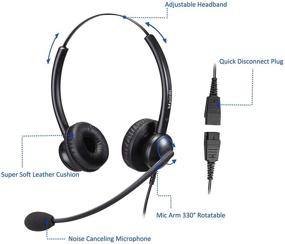 img 2 attached to 🎧 Versatile Call Center Headset: 2.5mm & 3.5mm Connectors for Deskphone, Cell Phone, PC, Laptop - Microphone with Noise Canceling for Panasonic, AT&T, Vtech, Polycom