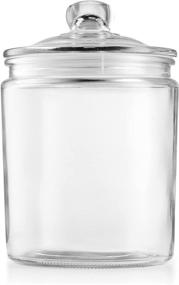 img 1 attached to 🥫 Set of 2 KooK Clear Glass Storage Canisters with Lid - 1/2 Gallon Capacity