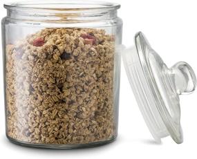 img 2 attached to 🥫 Set of 2 KooK Clear Glass Storage Canisters with Lid - 1/2 Gallon Capacity