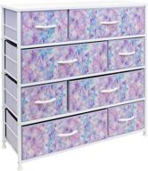 🎨 sorbus tie-dye purple dresser for kids bedroom - 8 drawer storage organizer closet furniture chest for girls & boys, nursery, playroom - steel frame, wood top, tie-dye fabric bins logo