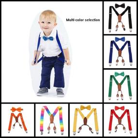 img 3 attached to GUCHOL Child Kids Suspenders with Bow Tie Set - Adjustable Elastic Accessories for Boys and Girls Toddler Baby at Wedding Party