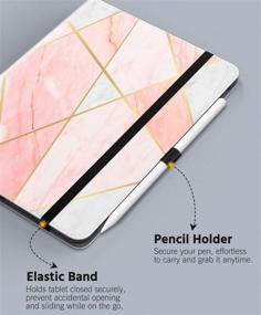 img 1 attached to 📱 MoKo 90 Degree Rotating Stand Leather Cover for New iPad Air 4th Generation 2020 / iPad Air 4 - Smart Swivel Case, Geometric Marble Pink, 10.9 inch