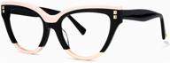 voogueme cat eye blue light blocking glasses for women: 👓 defend against uv blue light and relieve eyestrain with dalila goa01858-02 logo