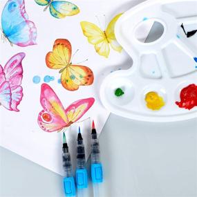 img 1 attached to 🖌️ Versatile Water Brush Pen Set for Watercolor Painting, Calligraphy, and Lettering