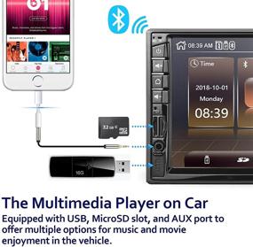 img 1 attached to Автомагнитола Corehan с 7-дюймовым сенсорным экраном с двойным DIN и Bluetooth - совместимость с Android Auto и Car Play.