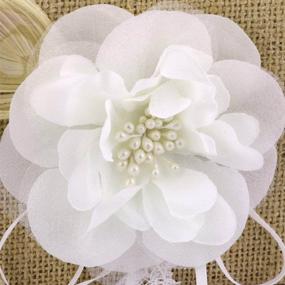 img 1 attached to 💐 Bodosac 2PCS Burlap Flower Girl Basket – Vintage Rustic Wedding Ceremony Essential with Pearl Handle
