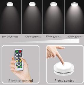 img 2 attached to 💡 6 Pack of Rechargeable Puck Lights with Remote Control - Wireless LED Under Cabinet Lighting for Kitchen Counter, Closet, Tap Lights - Stick On Lights (Warm White)