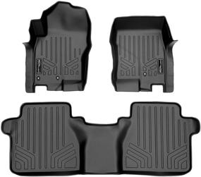 img 4 attached to 🔝 High-Quality MAXLINER Floor Mats - 2 Row Liner Set in Black | Fit for 2005-2021 Nissan Frontier Crew Cab
