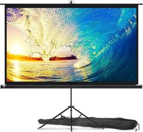 img 4 attached to Premium 84-inch Indoor and Outdoor Projector Screen with Stand - 16:9 HD, Wrinkle-Free Tripod Screen for Movies, Office Presentations - Includes Carry Bag and Tight Straps
