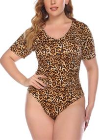 img 3 attached to 👗 Enhance Your Style with INVOLAND Stretchy Bodycon Bodysuit Leotard Women's Clothing Collection