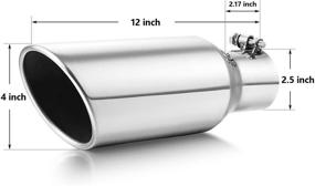 img 3 attached to 🚗 2.5" Inlet A-KARCK Exhaust Tip, 4" Outlet 12" Long Stainless Steel Polished Finish Muffler Tip for Car Tailpipe - Bolt On Design