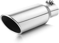 🚗 2.5" inlet a-karck exhaust tip, 4" outlet 12" long stainless steel polished finish muffler tip for car tailpipe - bolt on design logo