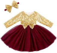 🌸 cilucu flower girl dresses for toddlers: sequin party dress with long sleeve, prom cocktail gown in rose gold/offwhite logo