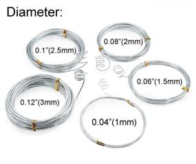 img 2 attached to 🔧 Versatile Silver Aluminum Wire Set | Bendable Metal Craft Wire for DIY Art Sculpture, Doll Skeleton, Jewelry Making | 6 Rolls, 5 Sizes (1mm, 1.5mm, 2mm, 2.5mm, and 3mm Thickness)