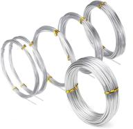 🔧 versatile silver aluminum wire set | bendable metal craft wire for diy art sculpture, doll skeleton, jewelry making | 6 rolls, 5 sizes (1mm, 1.5mm, 2mm, 2.5mm, and 3mm thickness) logo