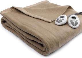 img 3 attached to 🔥 Cozy and Warm: Sunbeam Imperial Nights Twin Heated Blanket for Ultimate Comfort in Mushroom, Poly/Cotton Blend