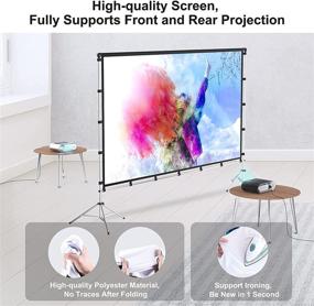 img 2 attached to 🎥 Vamvo 120 inch Portable Foldable Projection Screen 16:9 HD 4K Indoor Outdoor Projector Movies Screen with Stand and Carrying Bag - Ideal for Home Theater, Camping, and Recreational Events