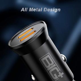 img 3 attached to 🚗 Efficient and Durable BIG+ USB Car Charger [Metal] - 2 Pack, 36W Dual USB Car Charger with Quick Charge 3.0 - Compatible with iPhone and Most Smartphones