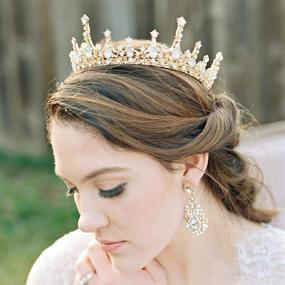 img 2 attached to 👑 Gold Crown for Women with Gemstones - Makone Crowns and Tiaras, Hair Accessories for Bridal Wedding, Prom Gifts (Crown 11, Gold)