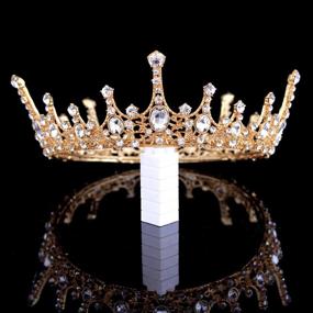 img 3 attached to 👑 Gold Crown for Women with Gemstones - Makone Crowns and Tiaras, Hair Accessories for Bridal Wedding, Prom Gifts (Crown 11, Gold)