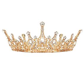img 4 attached to 👑 Gold Crown for Women with Gemstones - Makone Crowns and Tiaras, Hair Accessories for Bridal Wedding, Prom Gifts (Crown 11, Gold)