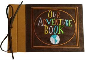 img 4 attached to 📔 LINKEDWIN Our Adventure Book: A Pixar Up Themed Scrapbook and Memory Keepsake, Perfect for Weddings and Anniversaries - Includes Suede Cover, Embroidered Postcards, and 80 Pages, 11.6 x 7.5 inches