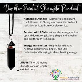 img 2 attached to Enhanced Energy Shield: 6-Sided Double-Point Shungite Protection Pendant and Necklace Hexagonal Pendulum