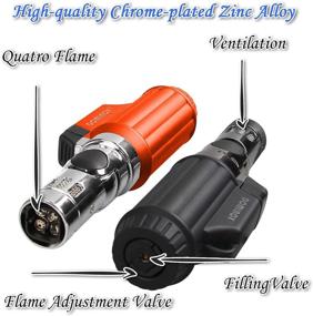 img 1 attached to 🔥 DOMINOX Torch Lighter Twinset: Refillable, Adjustable 4 Jet Flame Lighters for BBQ, Camping & Grilling (2pcs, Butane Gas Not Included)