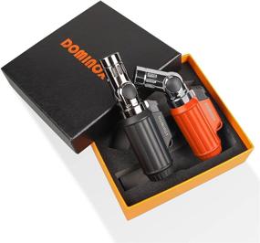 img 3 attached to 🔥 DOMINOX Torch Lighter Twinset: Refillable, Adjustable 4 Jet Flame Lighters for BBQ, Camping & Grilling (2pcs, Butane Gas Not Included)