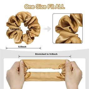 img 2 attached to 💆 Satin Hair Scrunchies - 6 Pack Hair Ties for Frizz Prevention - Soft Scrunchies for Women & Girls - Hair Accessories Gift by Kuaima