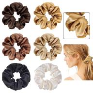 💆 satin hair scrunchies - 6 pack hair ties for frizz prevention - soft scrunchies for women & girls - hair accessories gift by kuaima logo